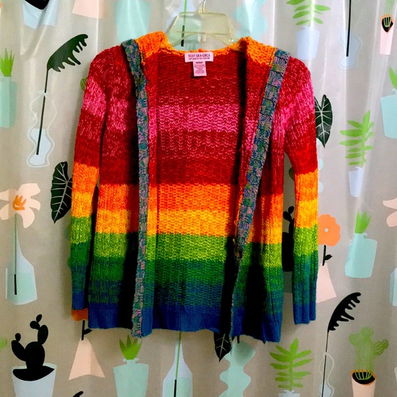 Next Era Girls Other - Vintage Rainbow striped hooded sweater